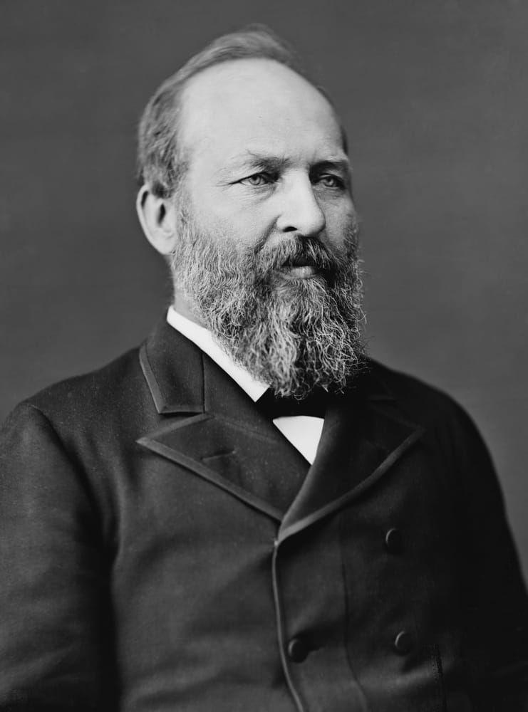 <strong>James A. Garfield (R), 1881–1881.</strong> Knep presidentkandidat-posten framför näsan på Ulysses S Grant som försökte bli omvald. Mördades efter bara 200 dagar som president av en Ulysses-sympatisör.