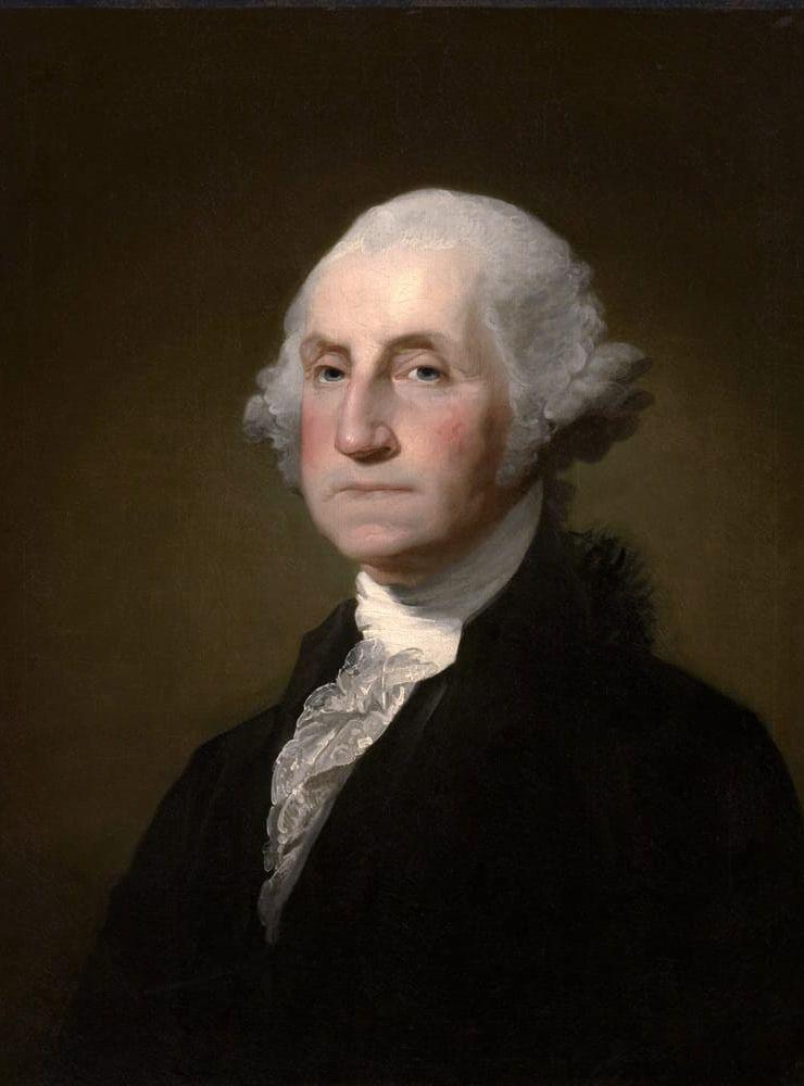 <strong>George Washington, 1789–1797, partipolitiskt oberoende.</strong> USA:s förste president var en general i kriget för självständighet och var en av de drivande bakom konstitutionen. Han valde att inte kandidera för en tredje mandatperiod och satte därmed en standard som höll fram till Roosevelt. Hans porträtt pryder USA:s endollarsedlar.