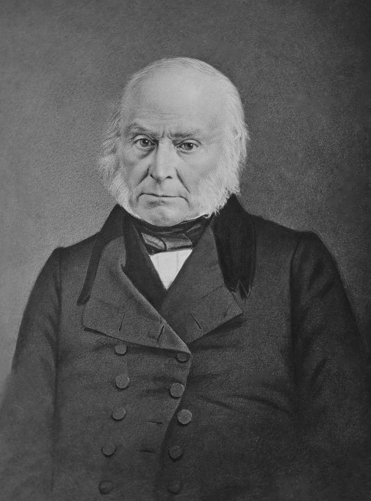 <strong>John Quincy Adams (D-R), 1825–1829.</strong> Sonen till John Adams var mycket berest och besökte som tonåring bland annat Sverige. Han var utrikeminister under Monroe och satt både i senaten och representathuset.