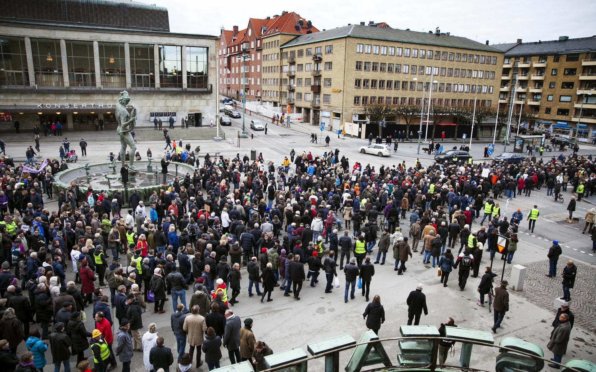 Demonstration mot Västlänken och trängselskatt.

