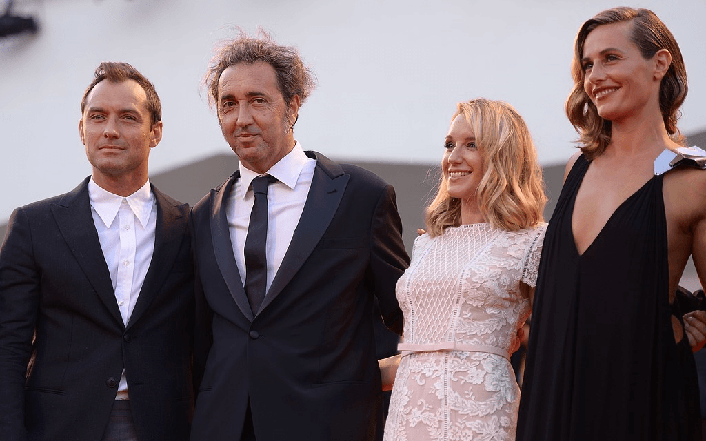 Jude Law, Paolo Sorrentino, Ludivine Sagnier och Cecile de France trivdes i varandras sällskap.