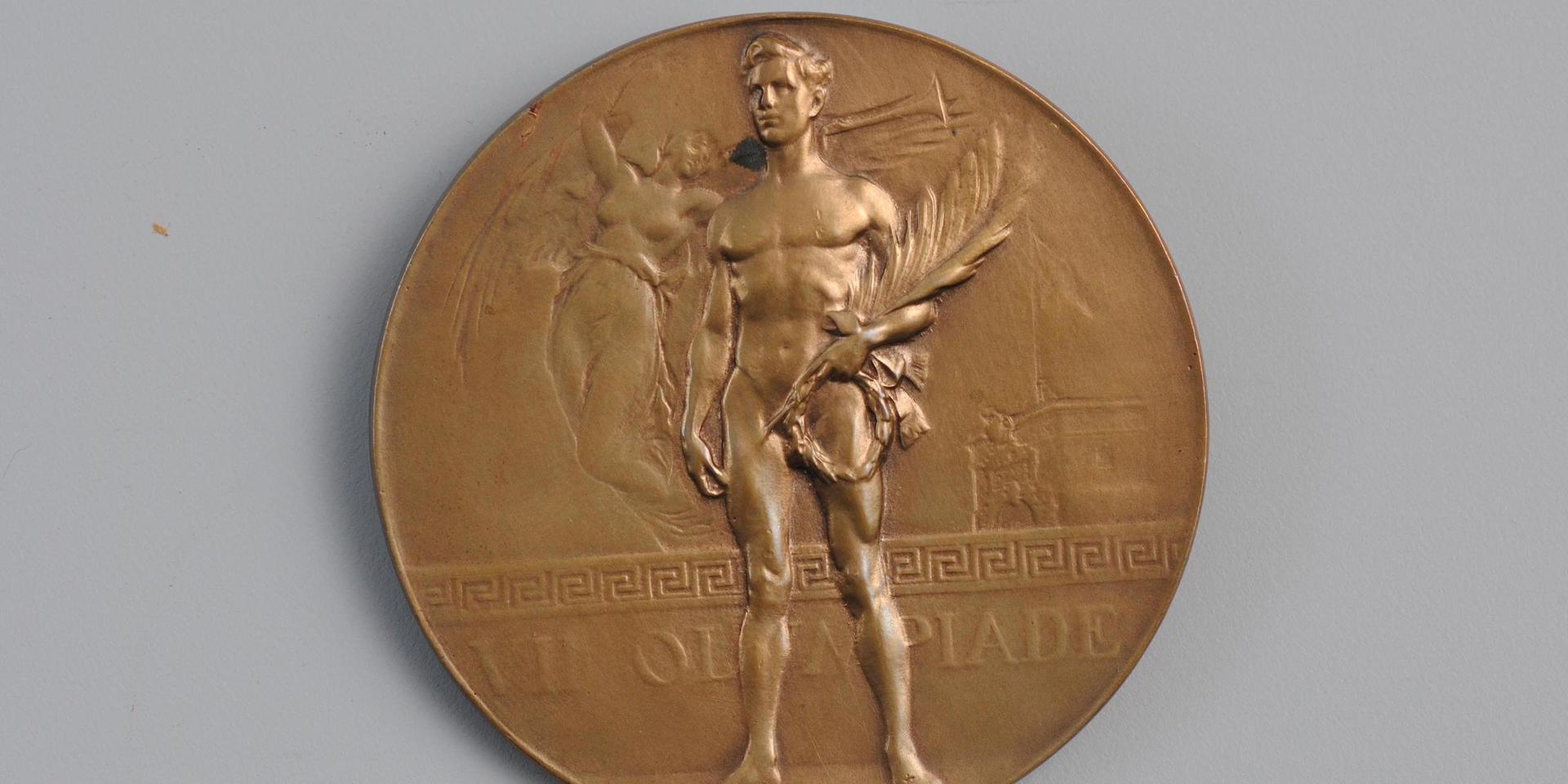 Medalj från OS i Antwerpen 1920, lagkappfinalen.