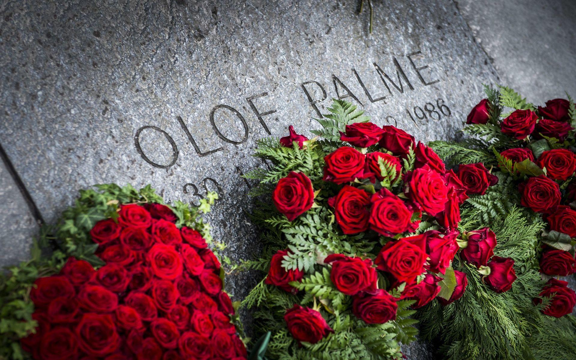 Olof Palmes grav vid Adolf Fredriks kyrka i centrala Stockholm.