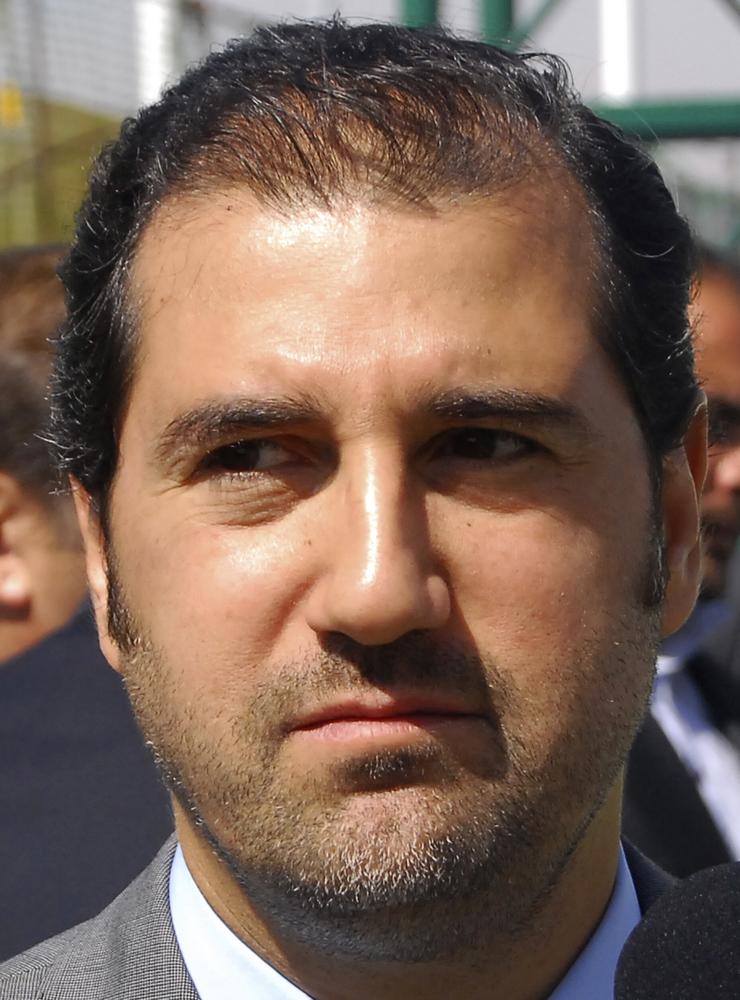 Rami Makhlouf, syrisk affärsman och kusin till president Bashar al-Assad, under invigningen för ett nytt hotell i Damaskus i april 2010. Arkivbild. 