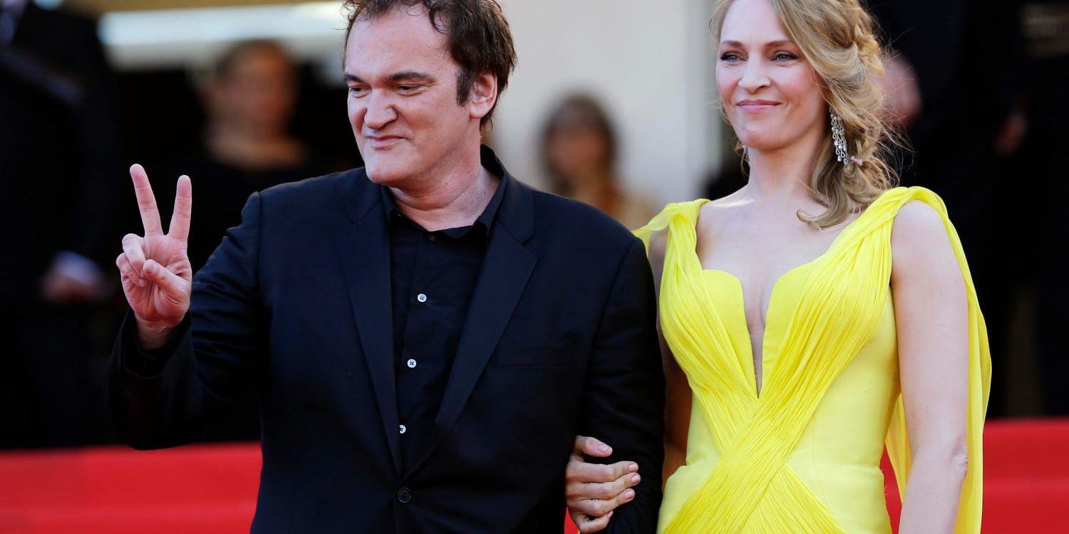 Regissören Quentin Tarantino och skådespelaren Uma Thurman. Arkivbild.