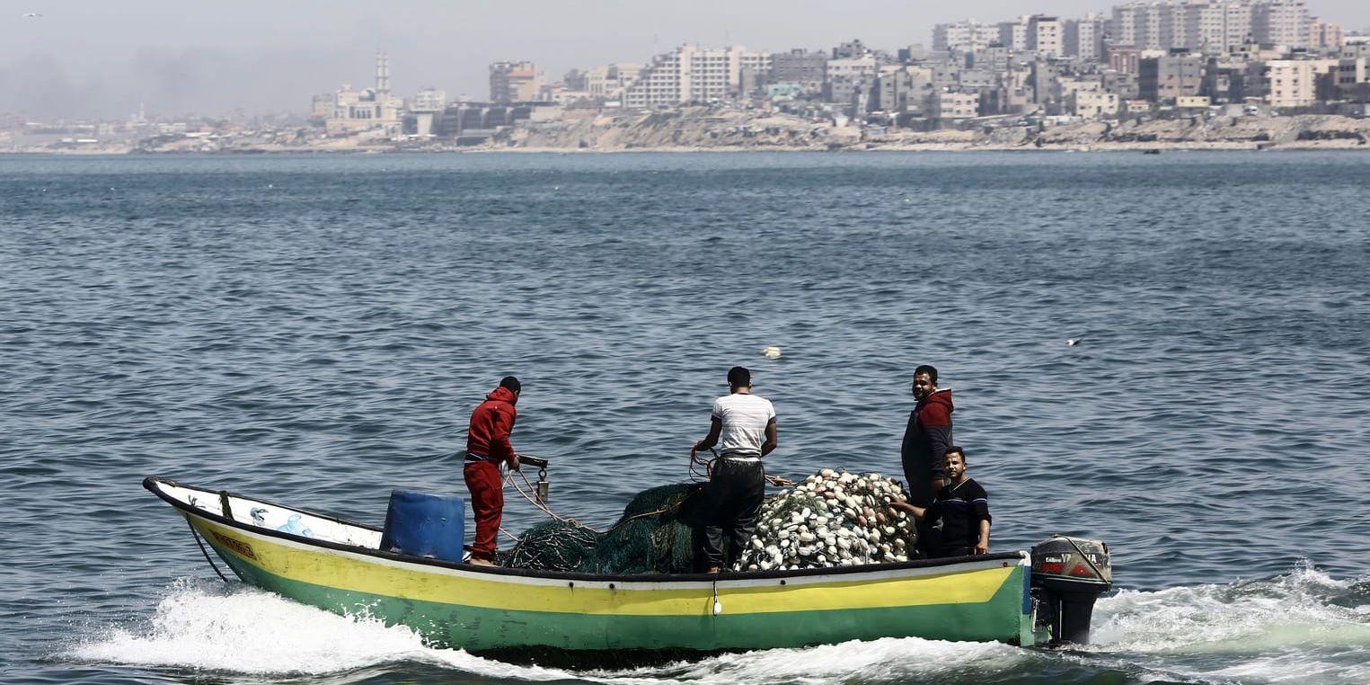 Palestinska fiskare utanför Gaza. Arkivbild.