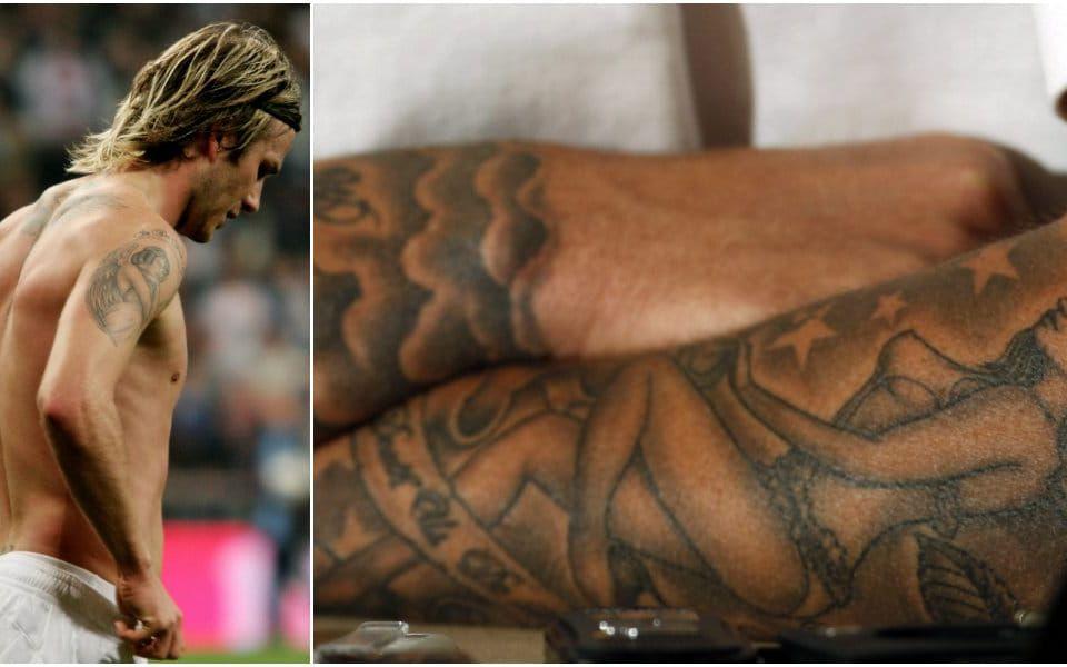 En av fotbollsvärldens mest kända spelare genom tiderna, David Beckham, har en stor kärlek till tatueringar. Bild: Bildbyrån.