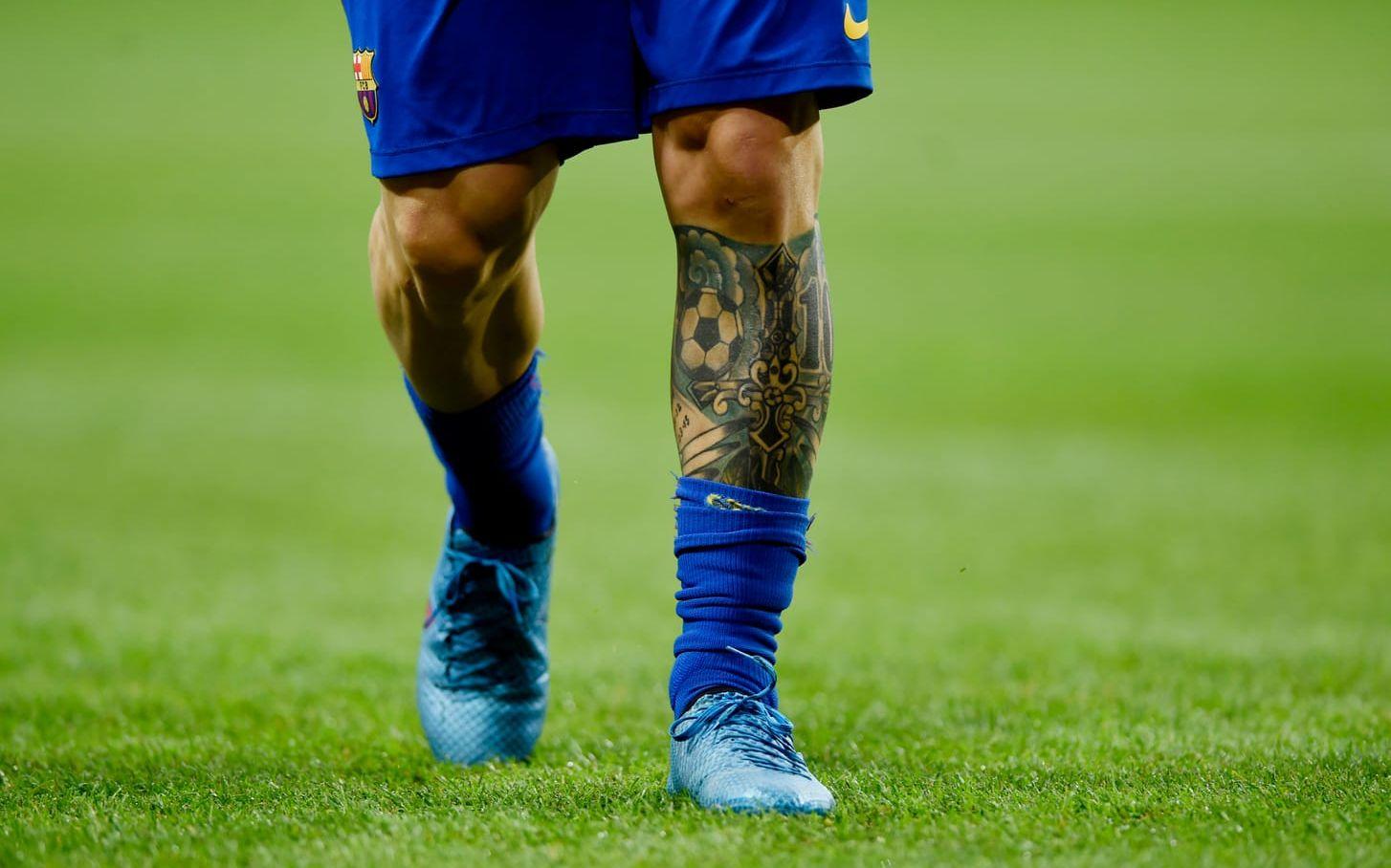 Lionel Messis ben från en annan vinkel. Bild: Bildbyrån.