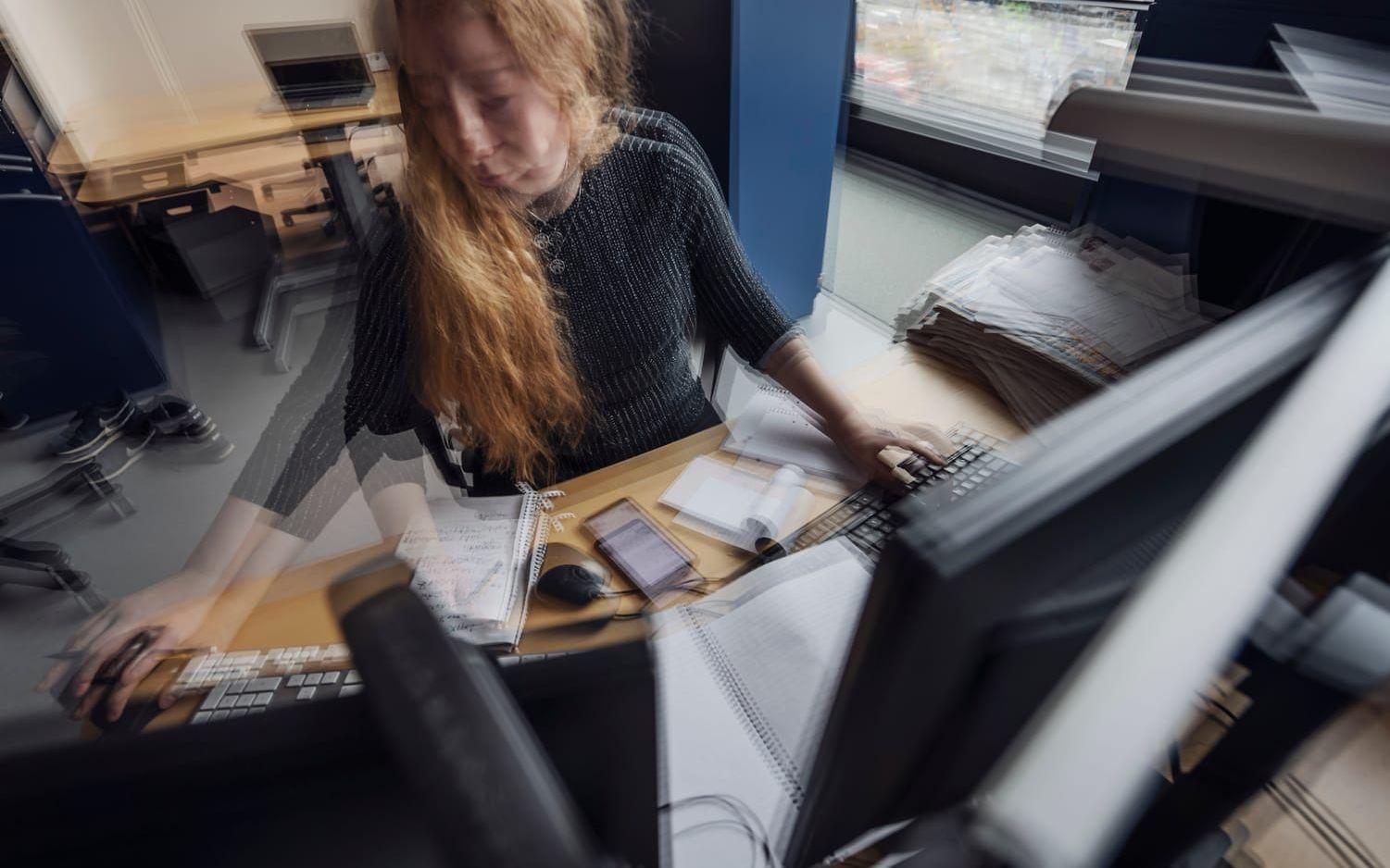 Kvinnliga chefer skattar genomgående sin stress som högre än manliga chefer i samma ålder. Arkivbild. 