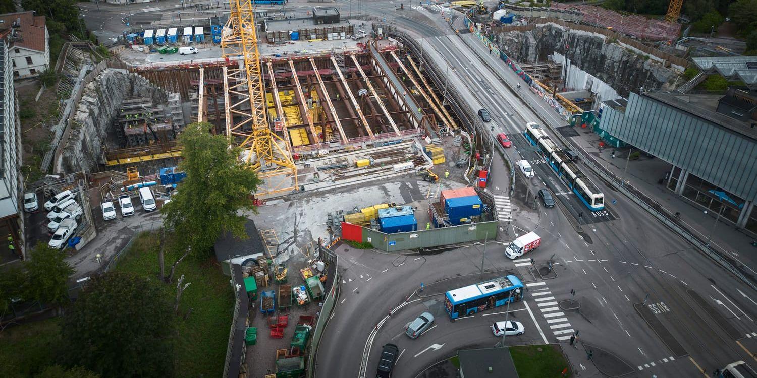 Översikt över Västlänken-bygge i Göteborg.