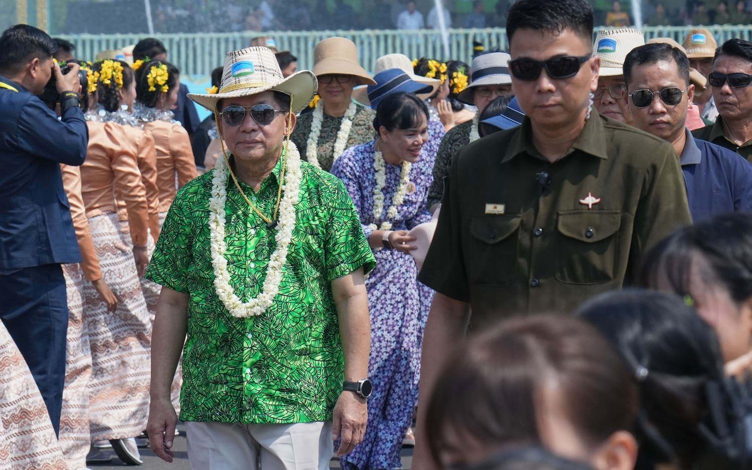 Min Aung Hlaing, numer Myanmars president, under en ceremoni i samband med landets nyårsfirande i måndags. Juntaledaren stod i spetsen för militärkuppen som störtade landets demokratiskt valda regering.