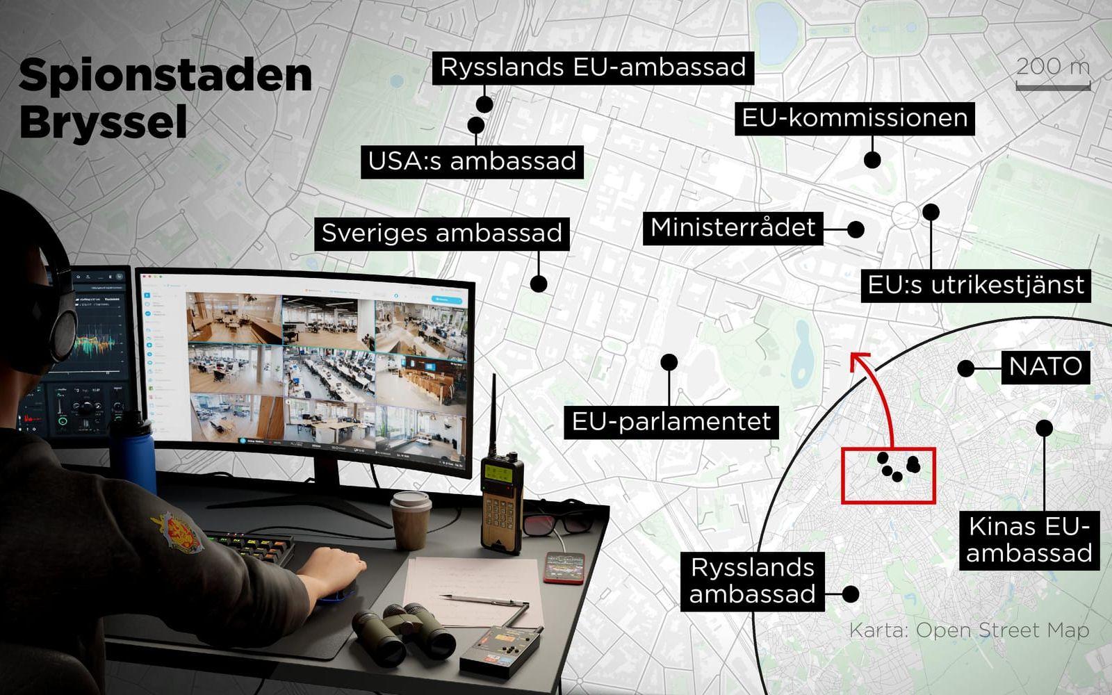 EU-kvarteren i Bryssel är bland de mest avlyssnade områdena i hela världen där många aktörer kämpar om att veta mest.