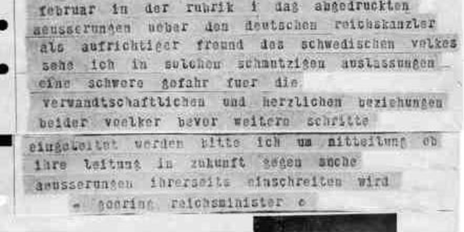 Telegrammet från Göring. 