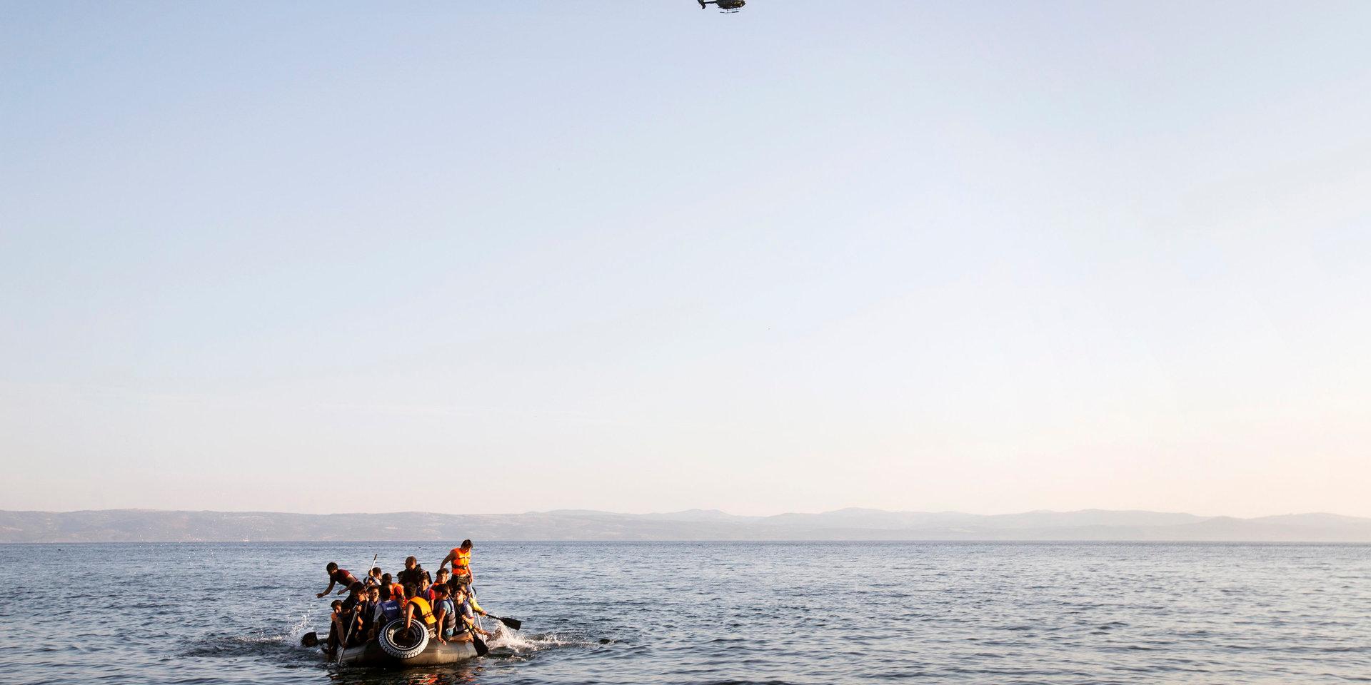 Båt som år 2015, under flyktingkrisen, var på väg mot den grekiska ön Lesbos. Arkivbild.