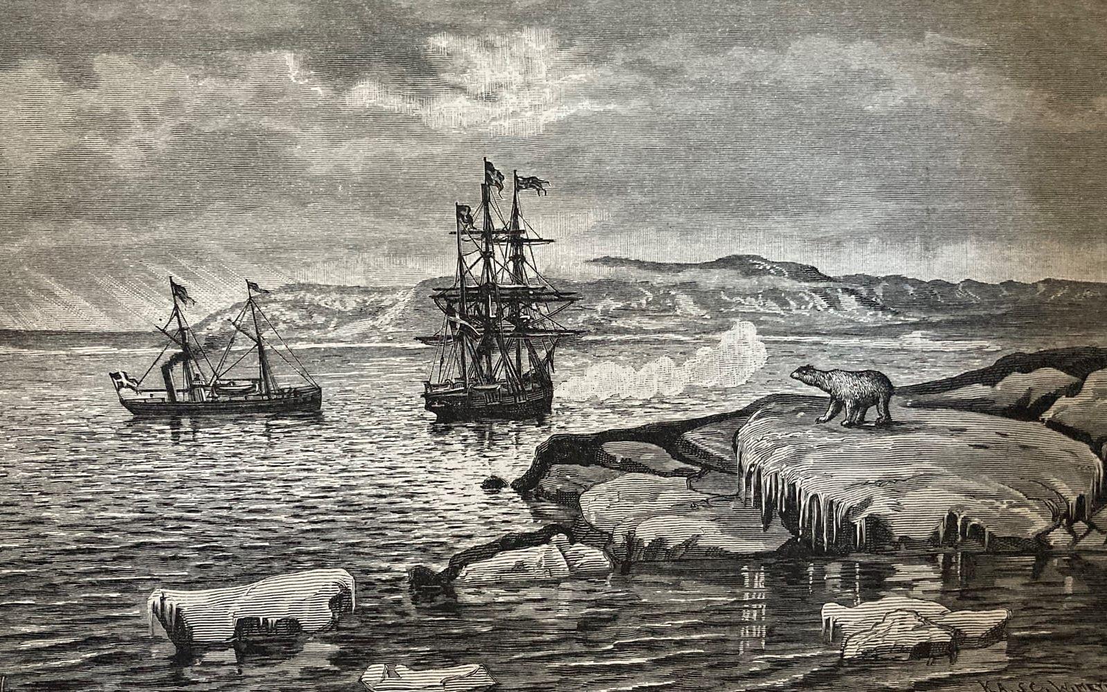Illustrationer ur Adolf Erik Nordenskiölds tvåbandsverk om Vegaexpeditionen. 