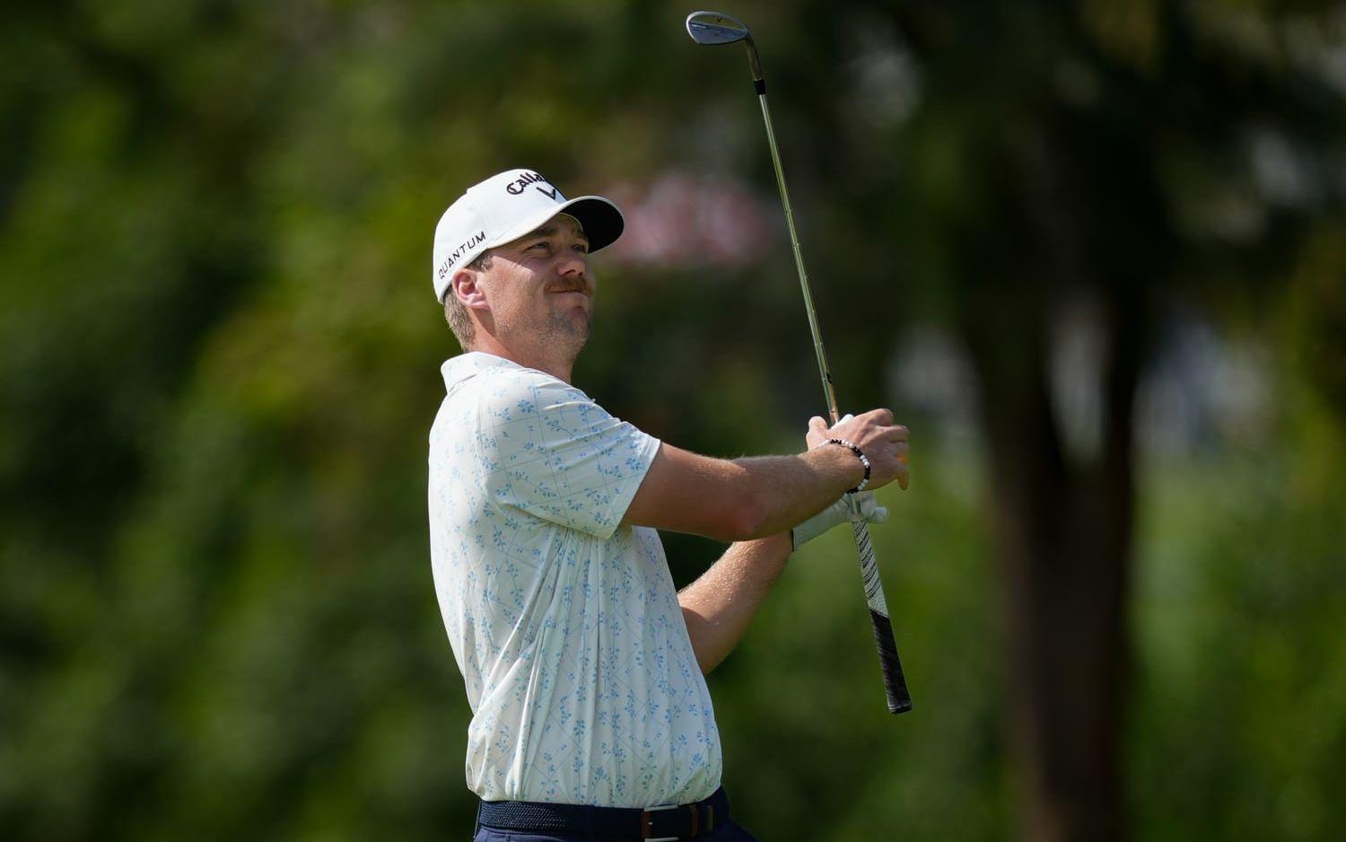 Mikael Lindberg ligger i ensam ledning på DP World Tour i turkiska Antalya. Arkivbild.