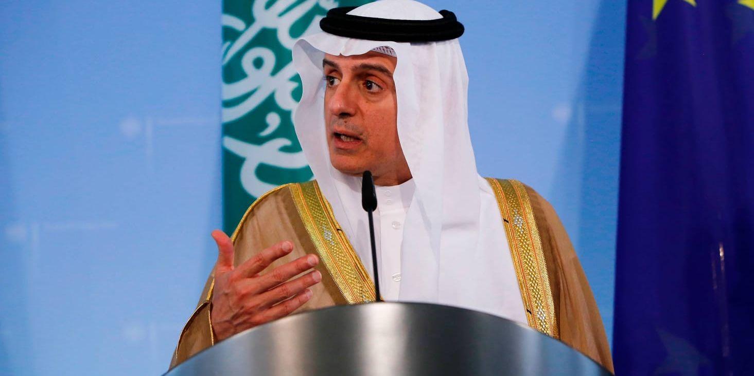 Saudiarabiens utrikesminister Adel al-Jubeir meddelar att blockade mot Qatar står fast. Arkivbild.