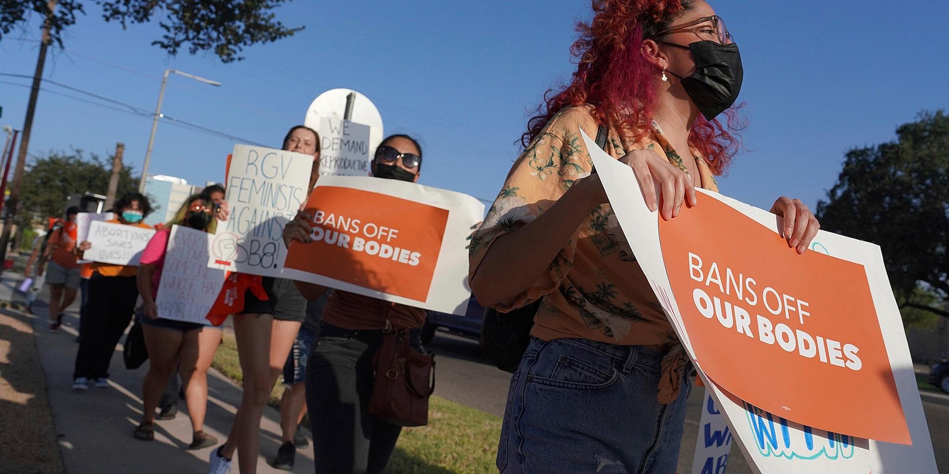 Demonstration i Texas mot den nya abortlagen.