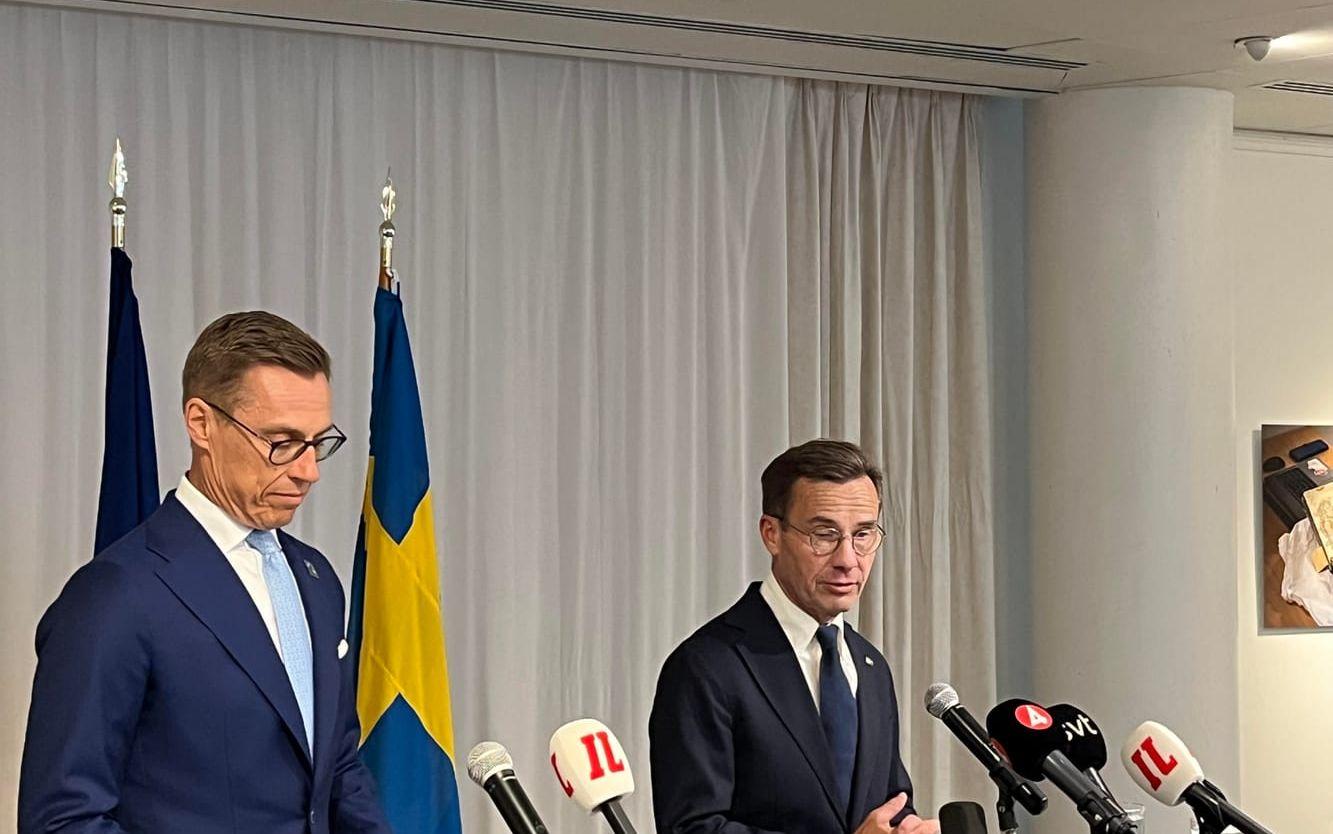 Finlands president Alexander Stubb och statsminister Ulf Kristersson (M). Arkivbild.