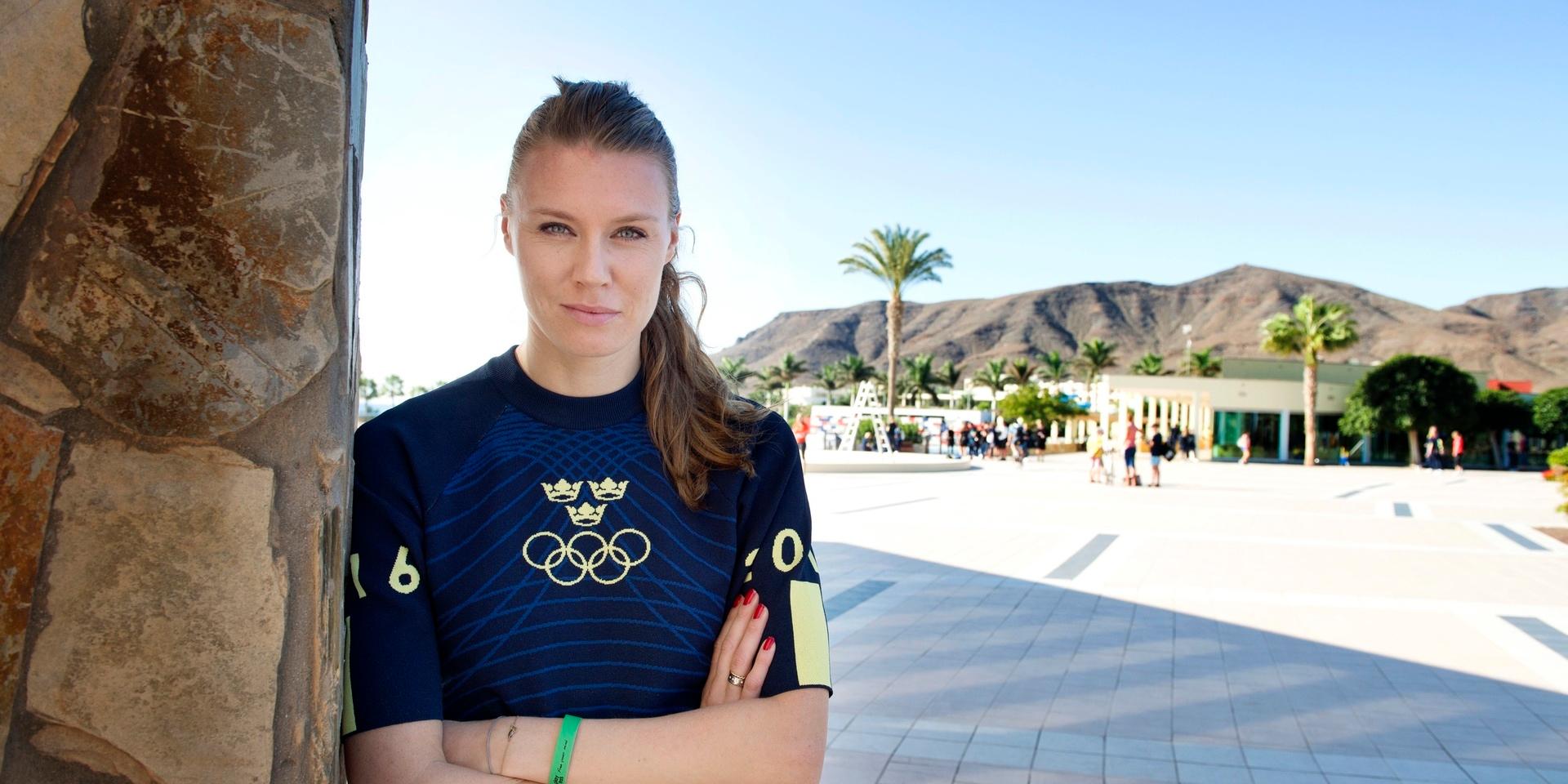 Höjdhopparen Emma Green under SOK:s OS-läger på Fuerteventura, Kanarieöarna, inför sommar-OS i Rio de Janeiro 2016.