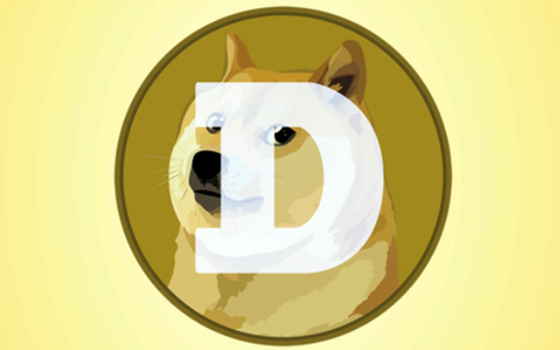 En logga för kryptovalutan Dogecoin, som från början skapades som ett skämt baserat på ett populärt meme.