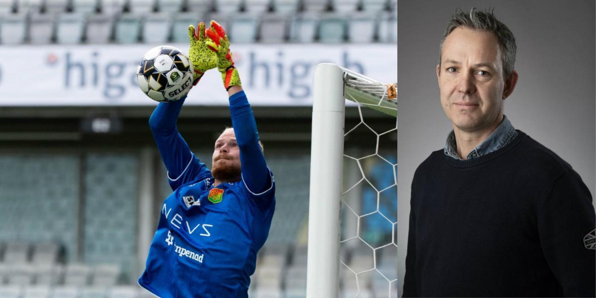 Gais målvakt Mathias Karlsson tillhörde planens bästa spelare i derbyt mot Öis på Gamla Ullevi. 