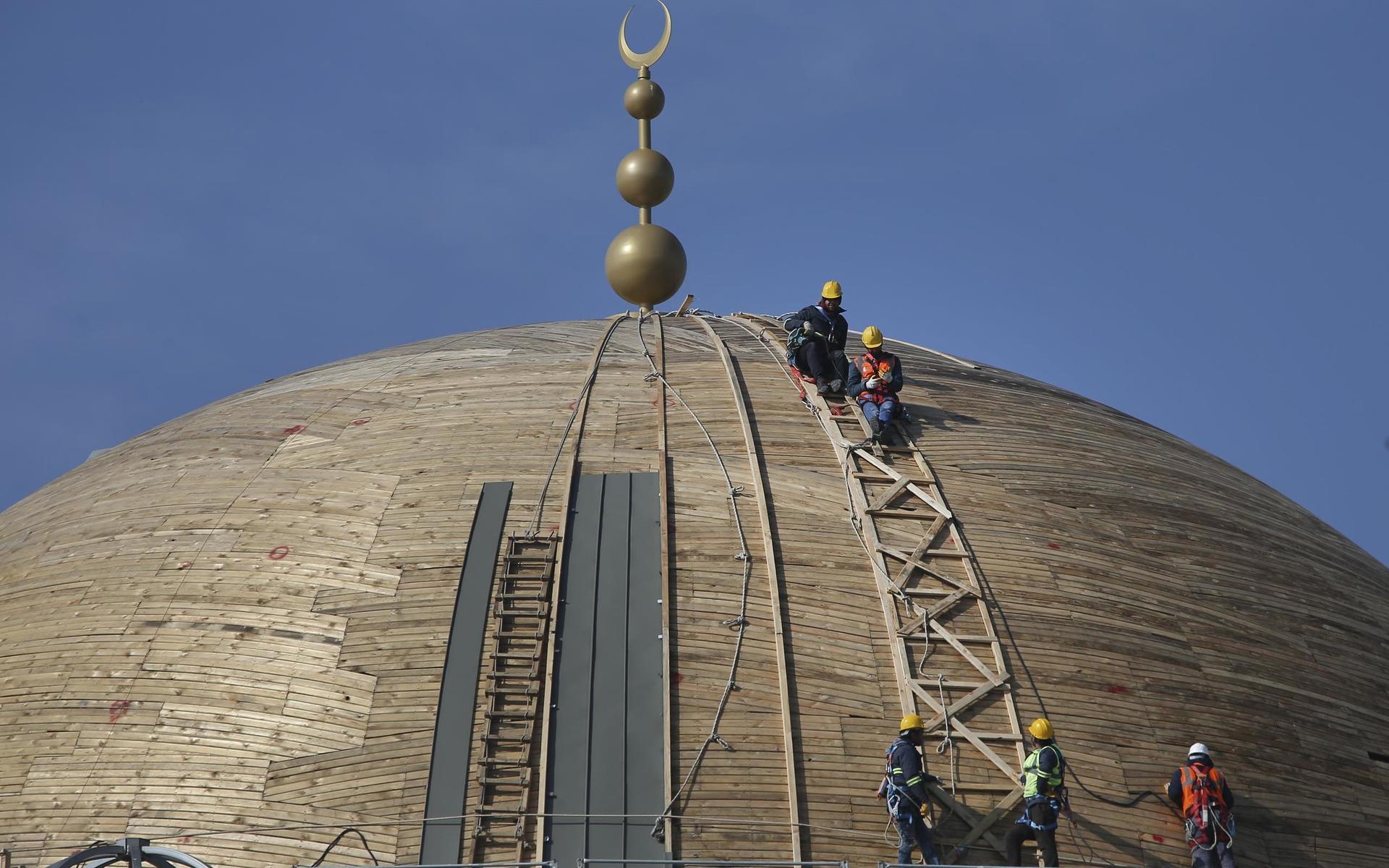 Arbetet med den nya moskén i Istanbul har pågått sedan 2017.