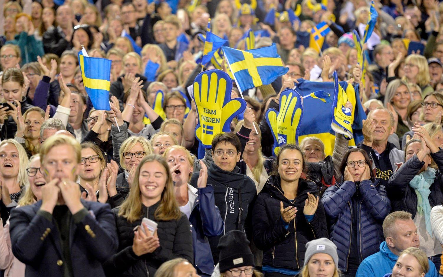 De svenska fansen jublade på Ullevi. Bild: Bildbyrån.
