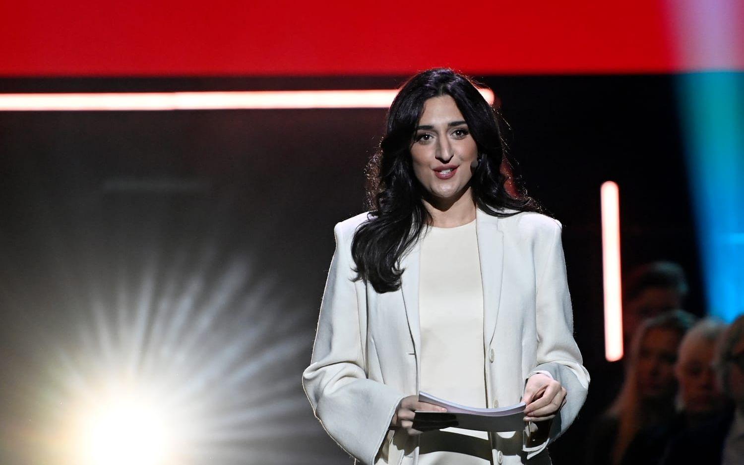 Parisa Amiri leder Guldbaggegalan på Cirkus i Stockholm. Arkivbild.