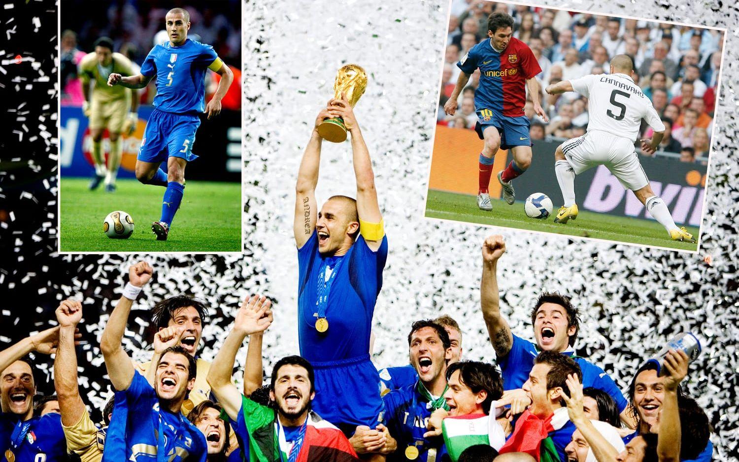 <strong>Fabio Cannavaro</strong>, mittbacken utsågs till världens bäste fotbollsspelare 2006. Samma år vann han VM-guld med Italien. Hans lillebror Paolo lyckades också bra, men bäst i världen var han aldrig. Foto: Bildbyrån/TT
