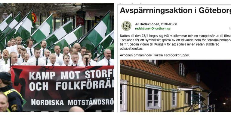 Nordiska motståndsrörelsen sprider informationen om avspärrningarna till läsarna på deras nyhetssajt.