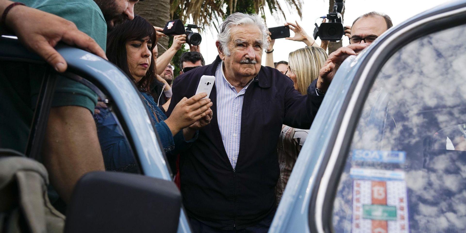 José Mujica efter att ha lagt sin röst i första omgången den 27 oktober. 