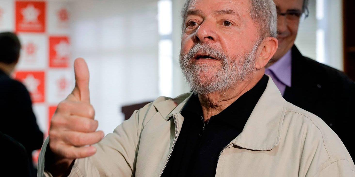 Expresidenten Luiz Inácio Lula da Silva har nu åtalats för korruption. Han anklagas för att ha tagit emot motsvarande 31,5 miljoner kronor i mutor. Arkivbild.