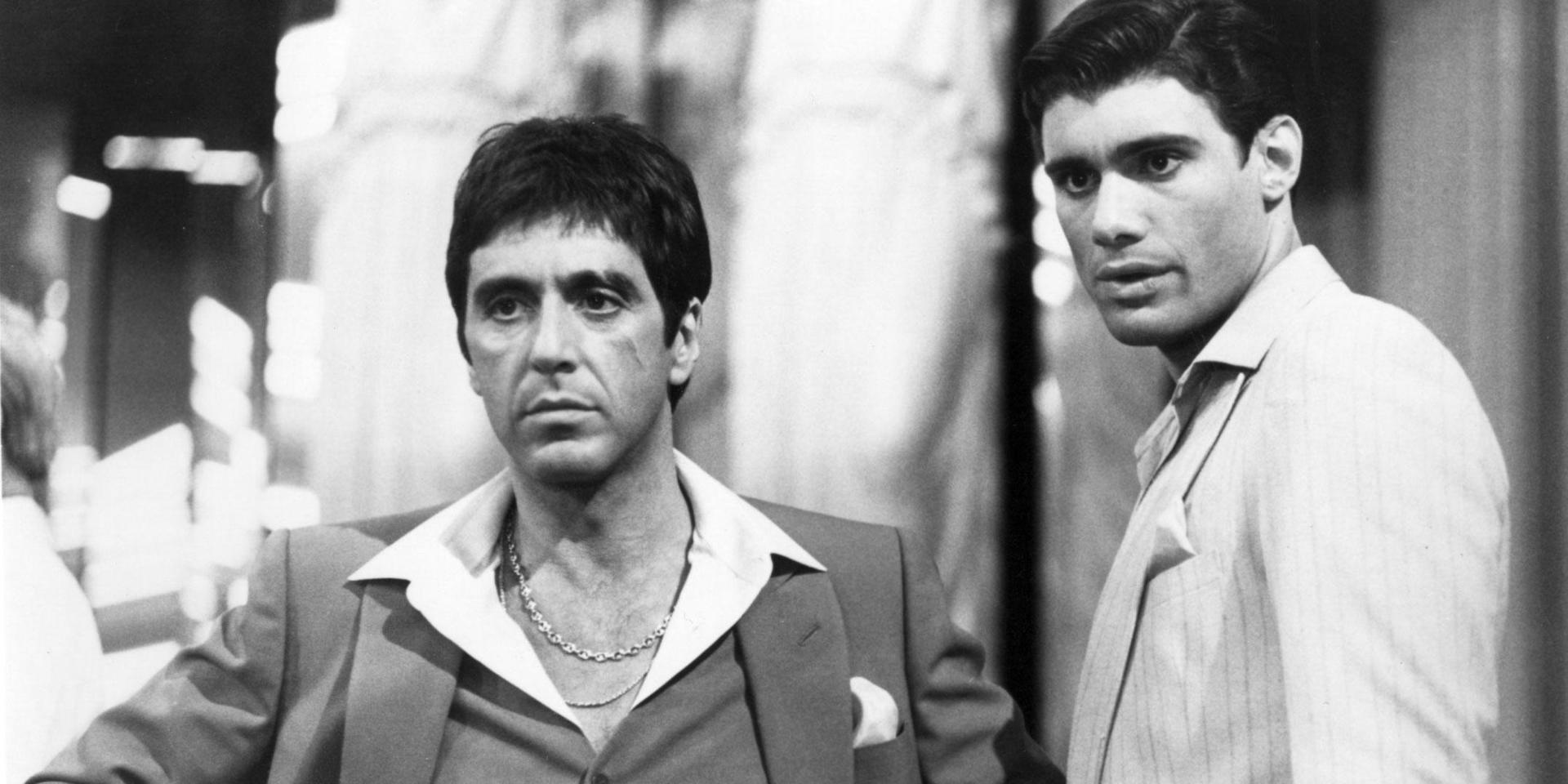 Al Pacino (Tony Montana) och Steven Bauer (Manny ) i filmen ”Scarface”. 