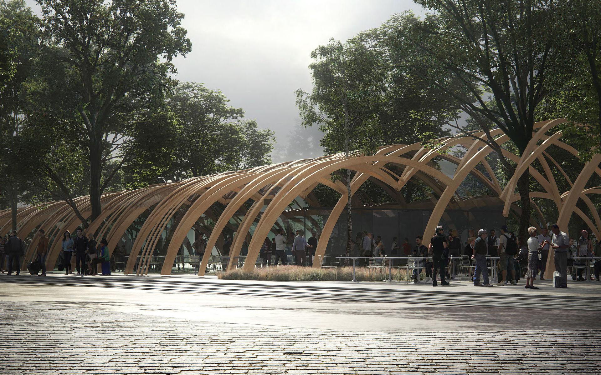 &quot;Fläta samman&quot; är ett av förslagen till hur området kring Haga station ska se ut i framtiden.