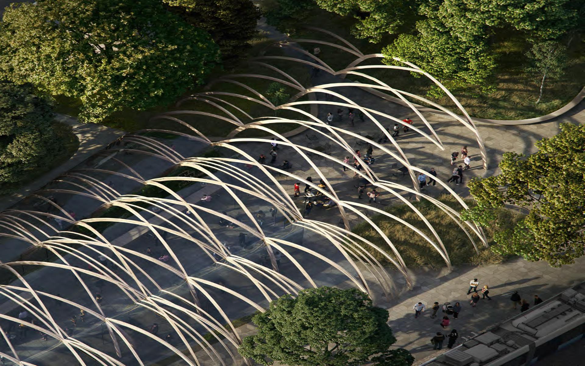 &quot;Fläta samman&quot; är ett av förslagen till hur området kring Haga station ska se ut i framtiden.
