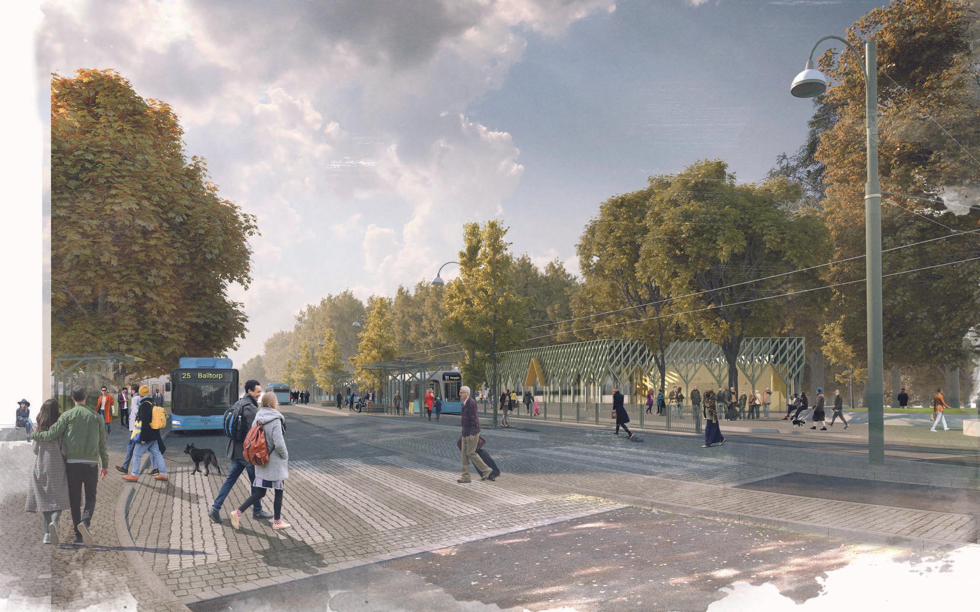 &quot;Förgrena och förena&quot; är ett av förslagen till hur området kring Haga station ska se ut i framtiden.