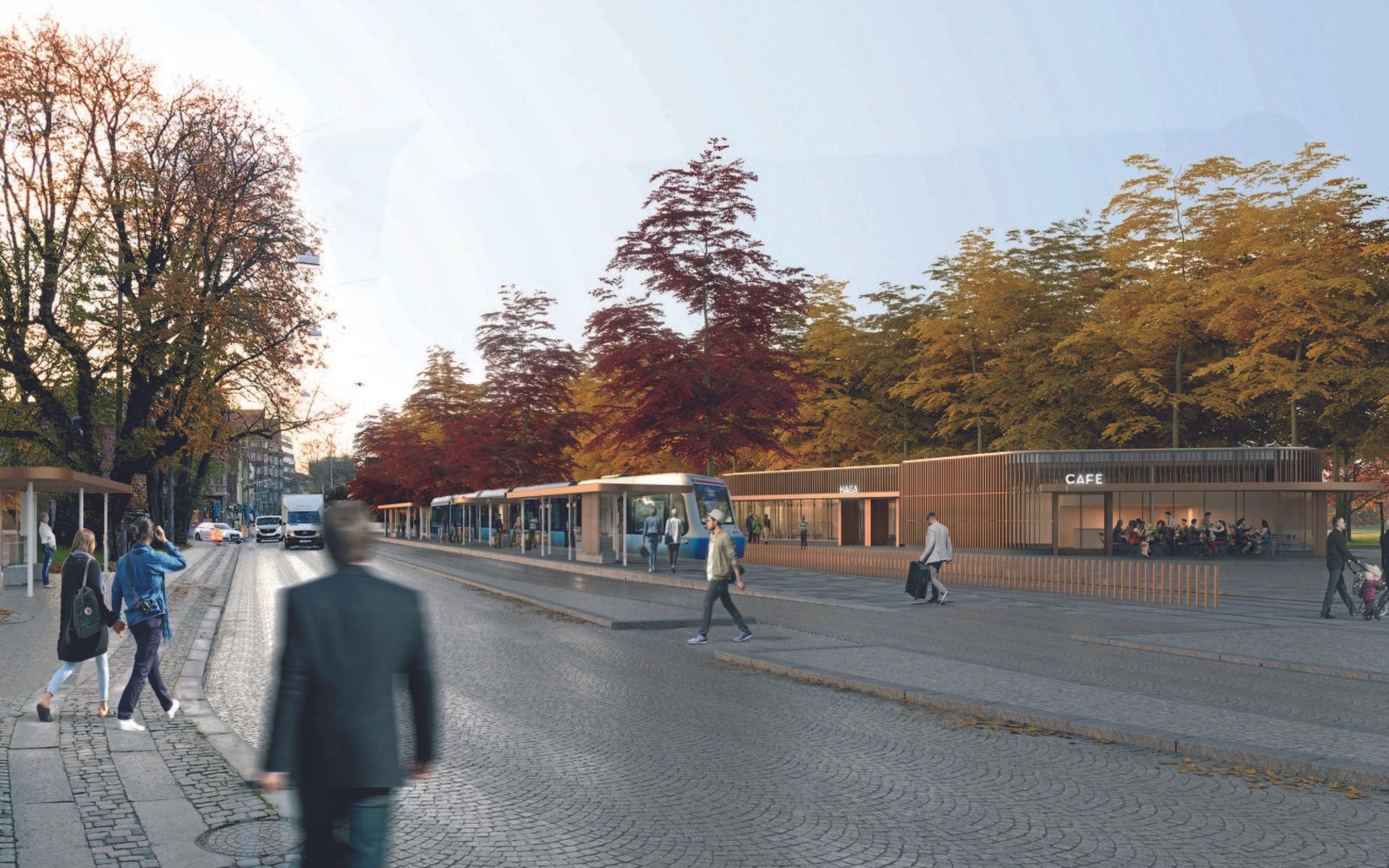 &quot;Gläntan&quot; är ett av förslagen till hur området kring Haga station ska se ut i framtiden.