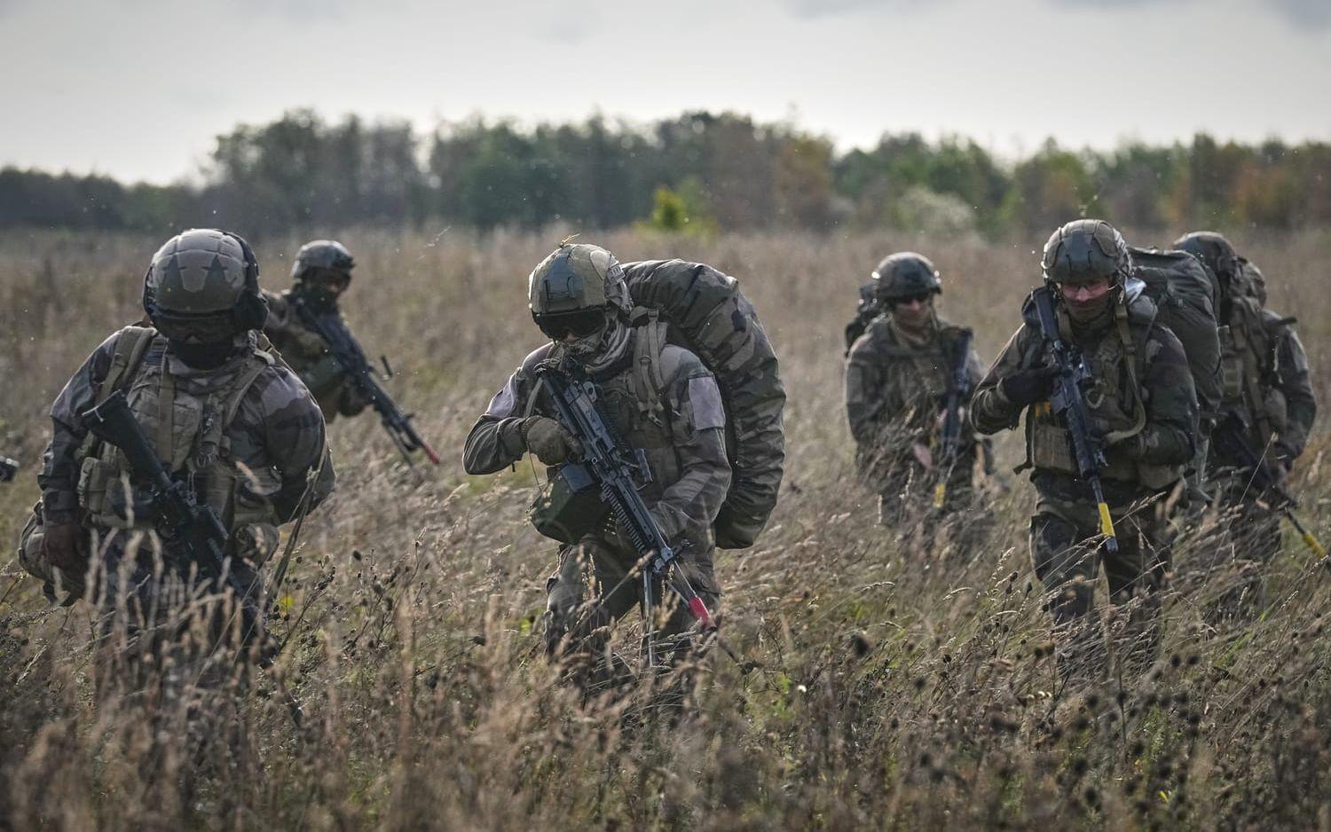 Franska soldater i en militärövning i Estland 2025. Arkivbild.