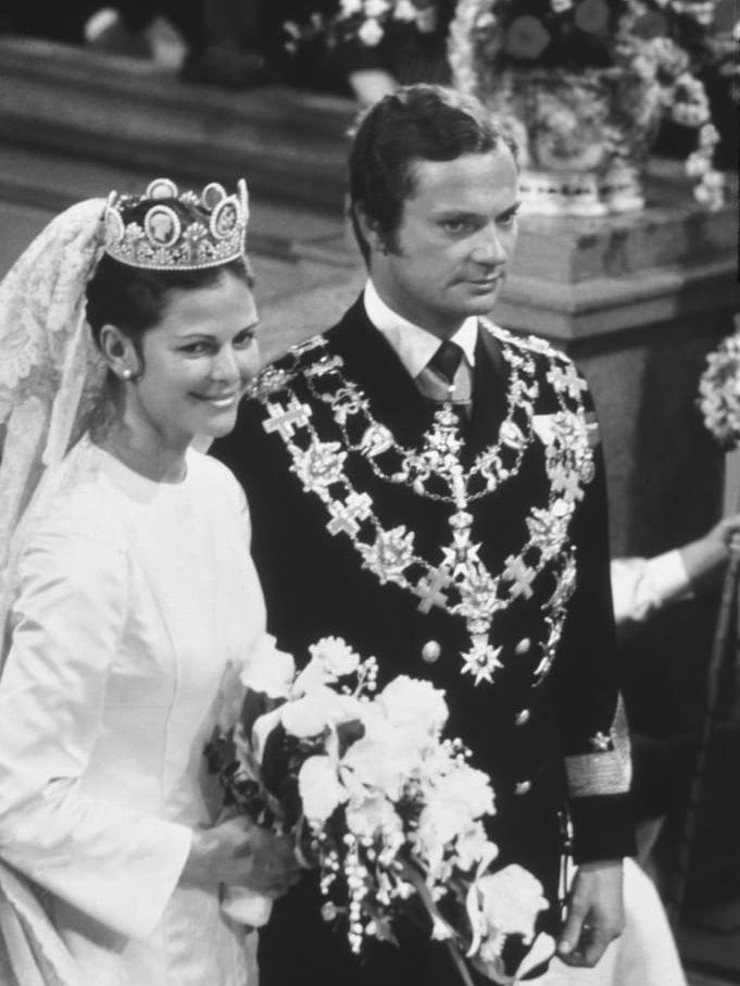 Kungen och drottningen på bröllopsdagen. Foto: Engelberth Bengtsson