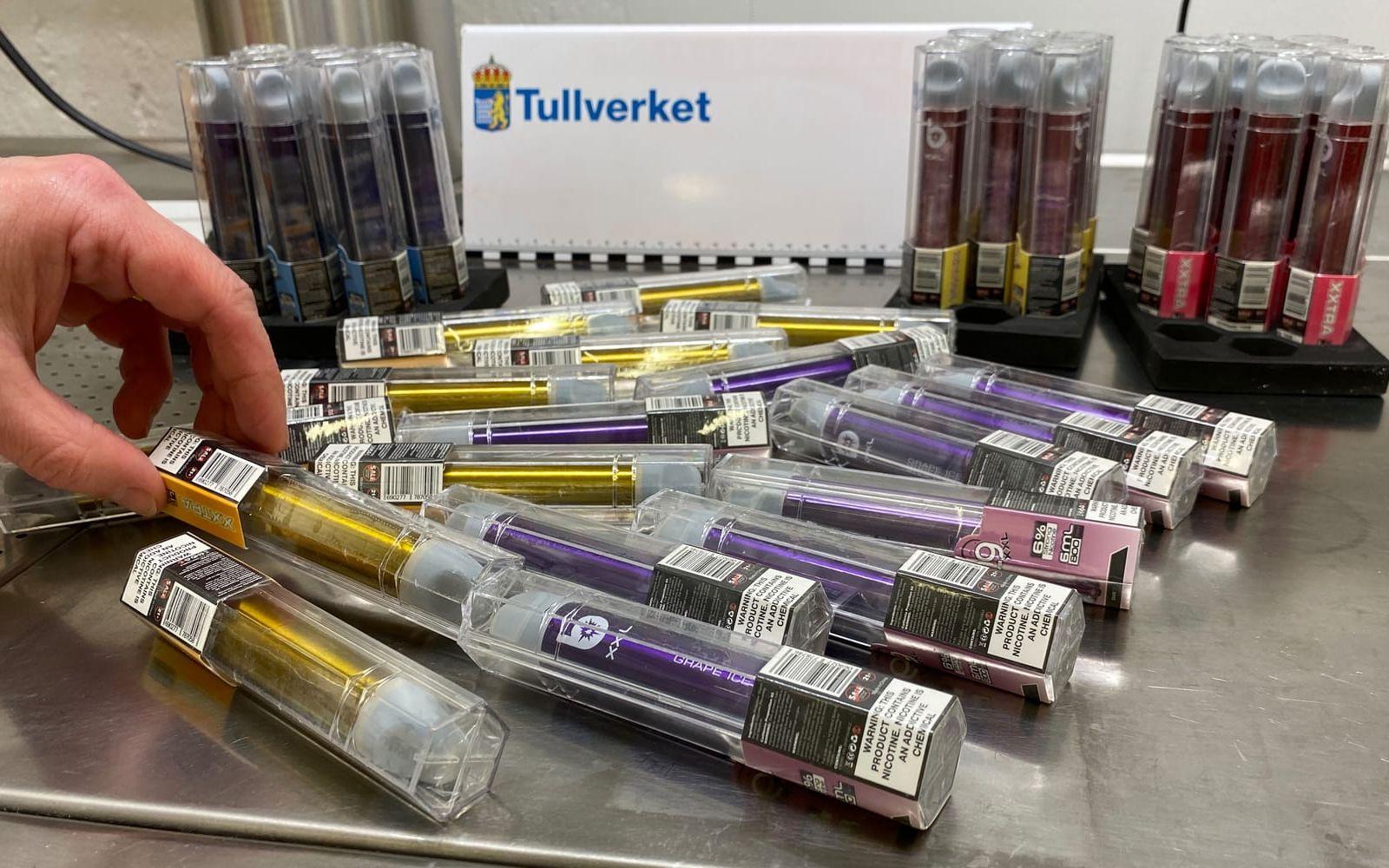Tullverket beslagtog över 10 000 e-cigaretter innehållandes cannabinoider under 2025. 