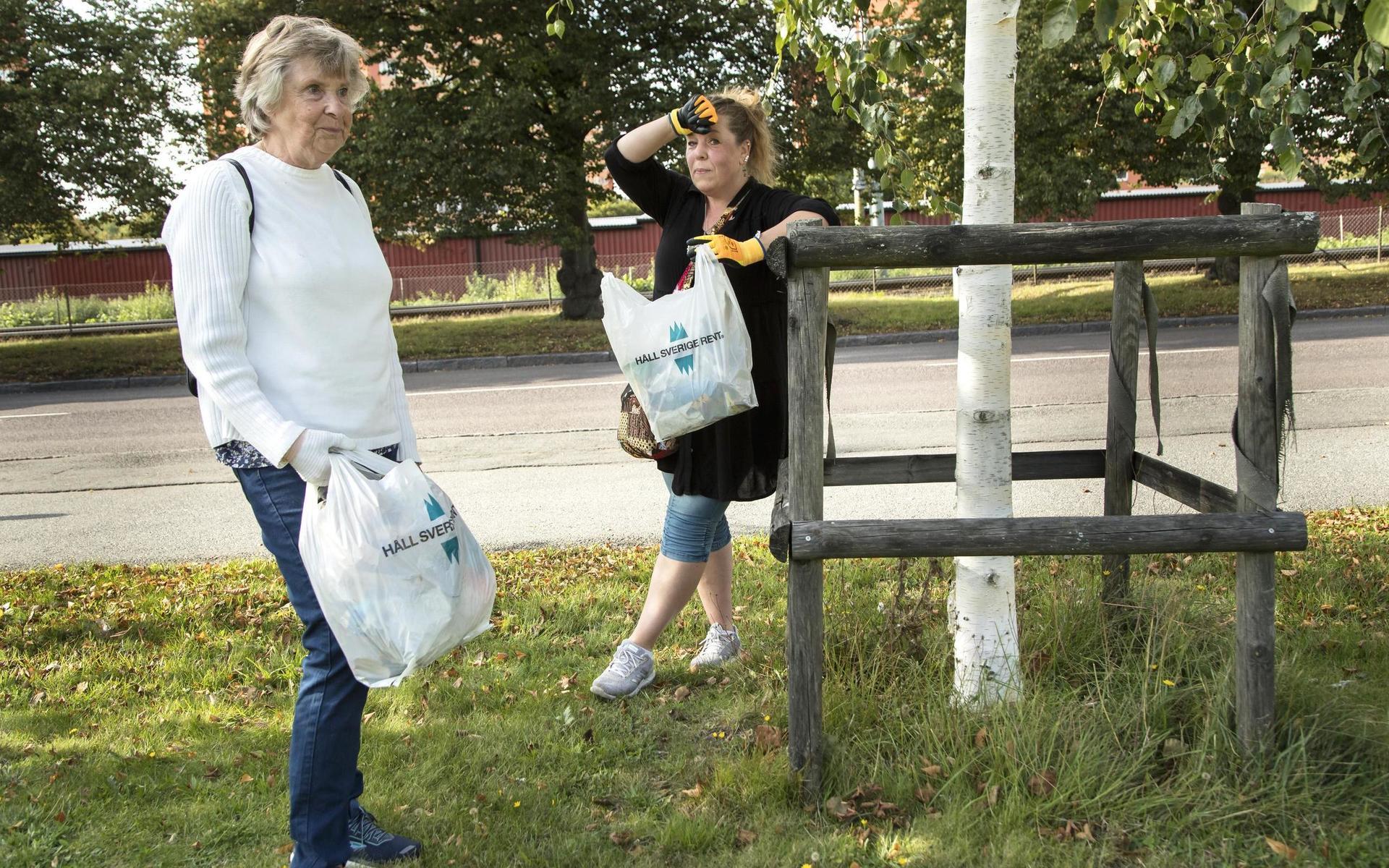 Sara Leidelmeijer  och Anne-Marie Zachrisson  hörsammade Göteborgsstads uppmaning om att plocka skräp i helgen .