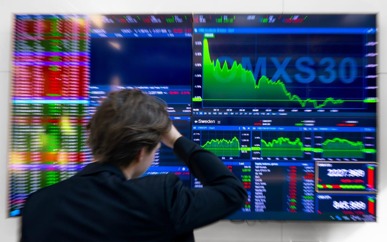 Rapporttät dag på börsen. Arkivbild