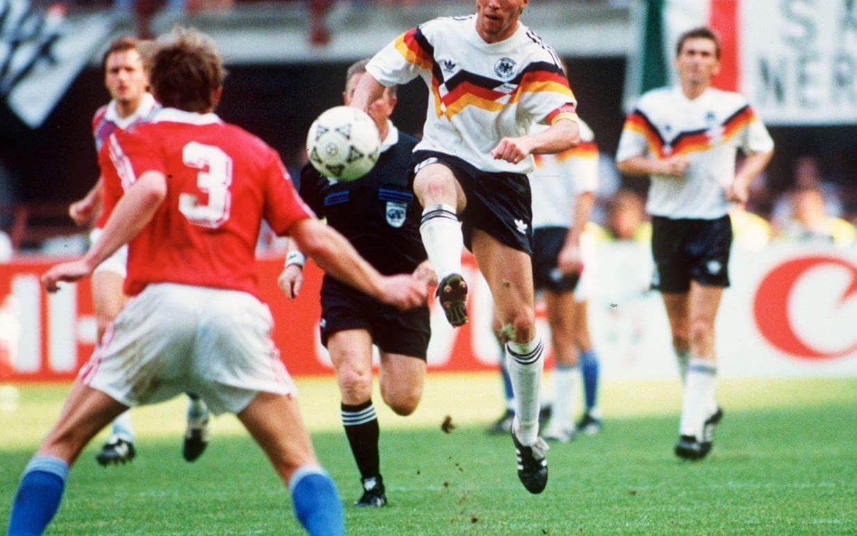 1991. Vinnare: Lothar Matthäus, Tyskland och Inter. Tysken utmanades av Jean-Pierre Papin (tvåa) och Gary Lineker (trea). Foto: Bildbyrån