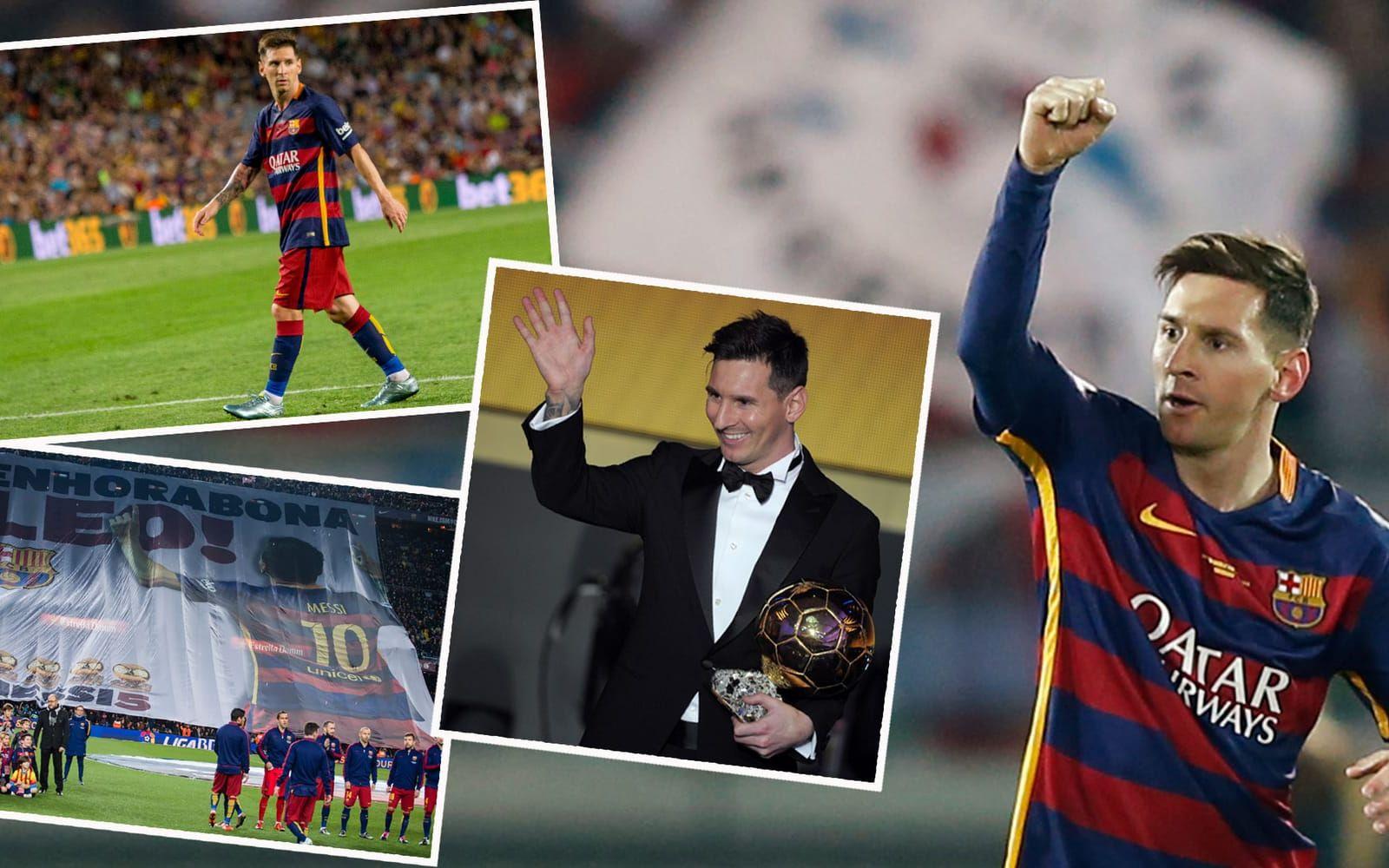 2015. Vinnare: Lionel Messi, Argentina och Barcelona. De två andra slutkandidaterna var Cristiano Ronaldo (tvåa) och Neymar (trea). Foto: Bildbyrån