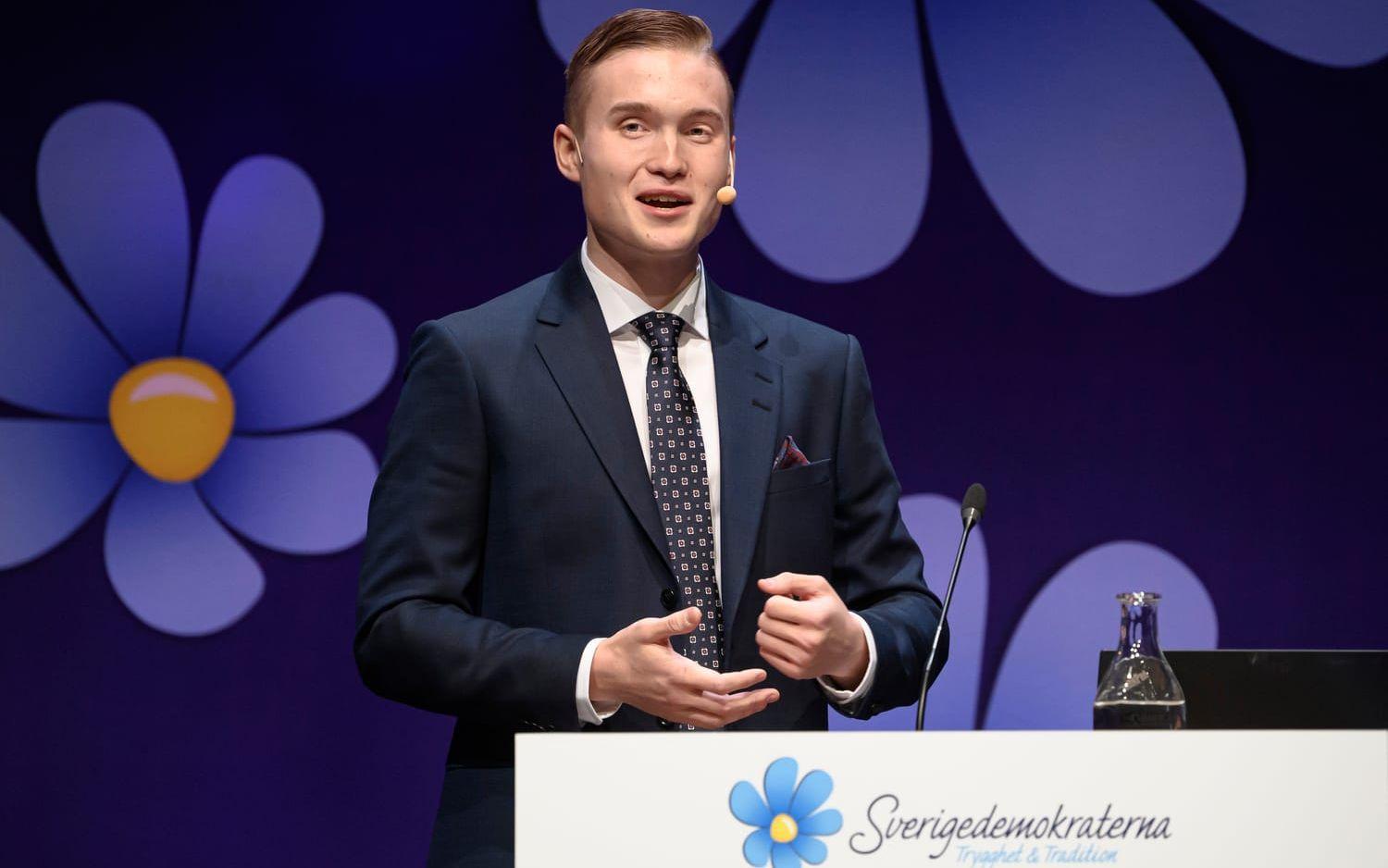 Emil Eneblad, nationell talesperson Ungsvenskarna, vill få upp frågan om ett EU-utträde på agendan. Arkivbild.