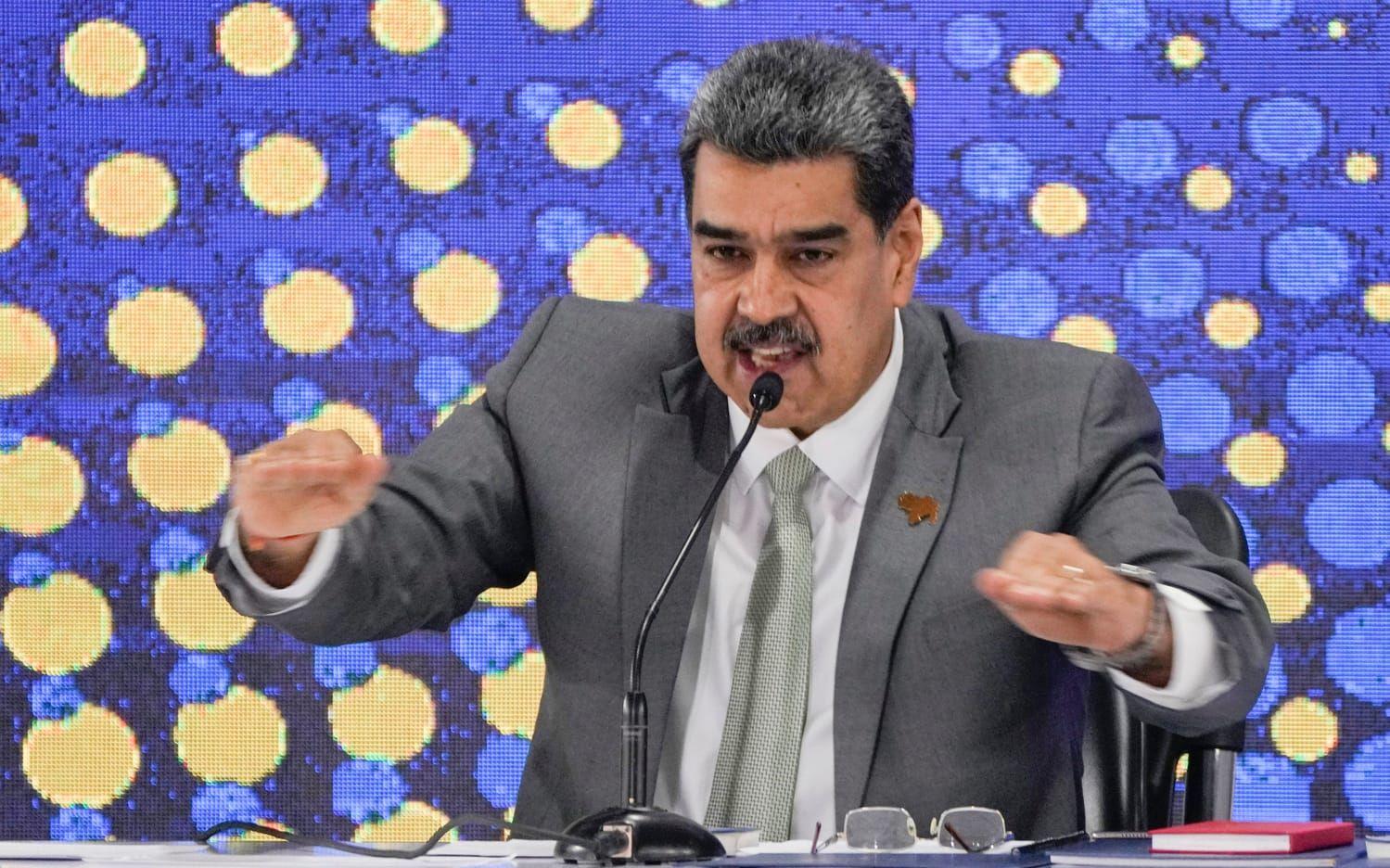 Venezuelas dåvarande President Nicolás Maduro greps tidigare i år. Arkivbild.