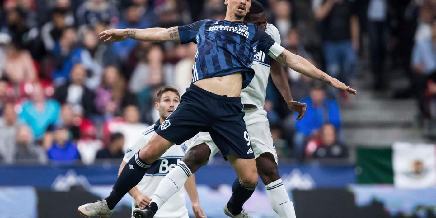Zlatan Ibrahimovics målsvit är bruten, LA Galaxy spelade 0–0 mot Minnesota. Bilden är från Galaxys match mot Vancouver tidigare i april.