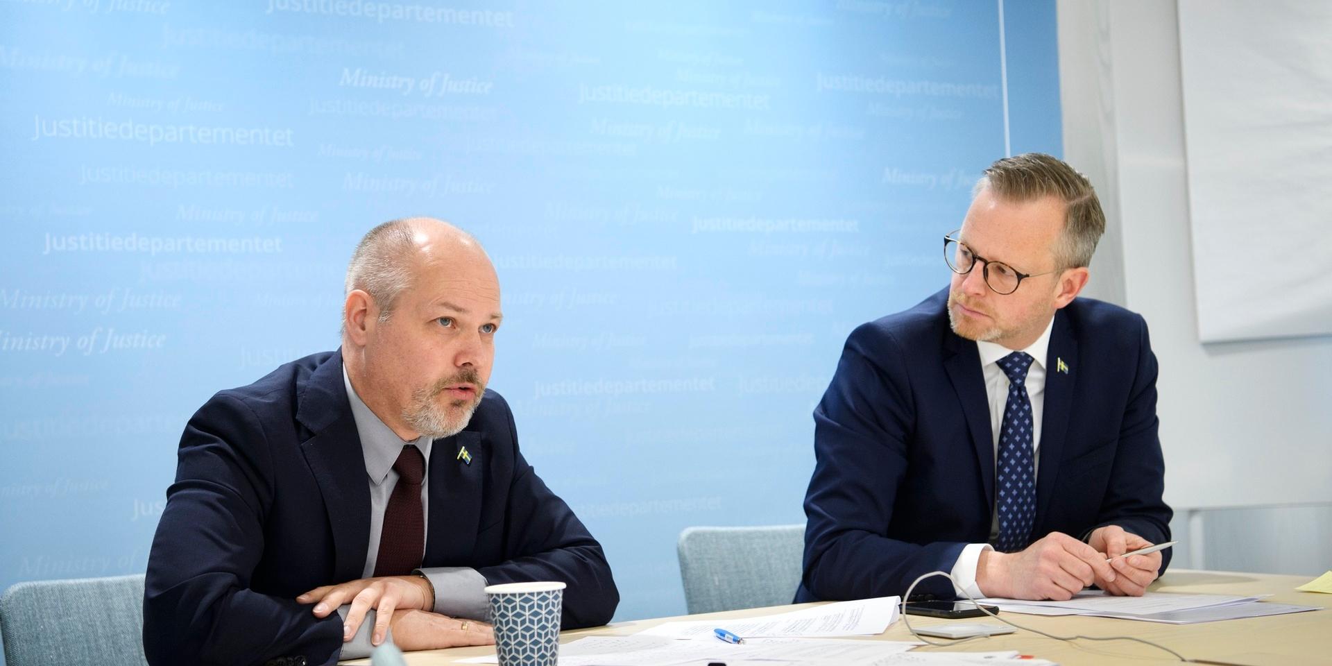 Justitieminister Morgan Johansson (S) och inrikesminister Mikael Damberg (S). Arkivbild.