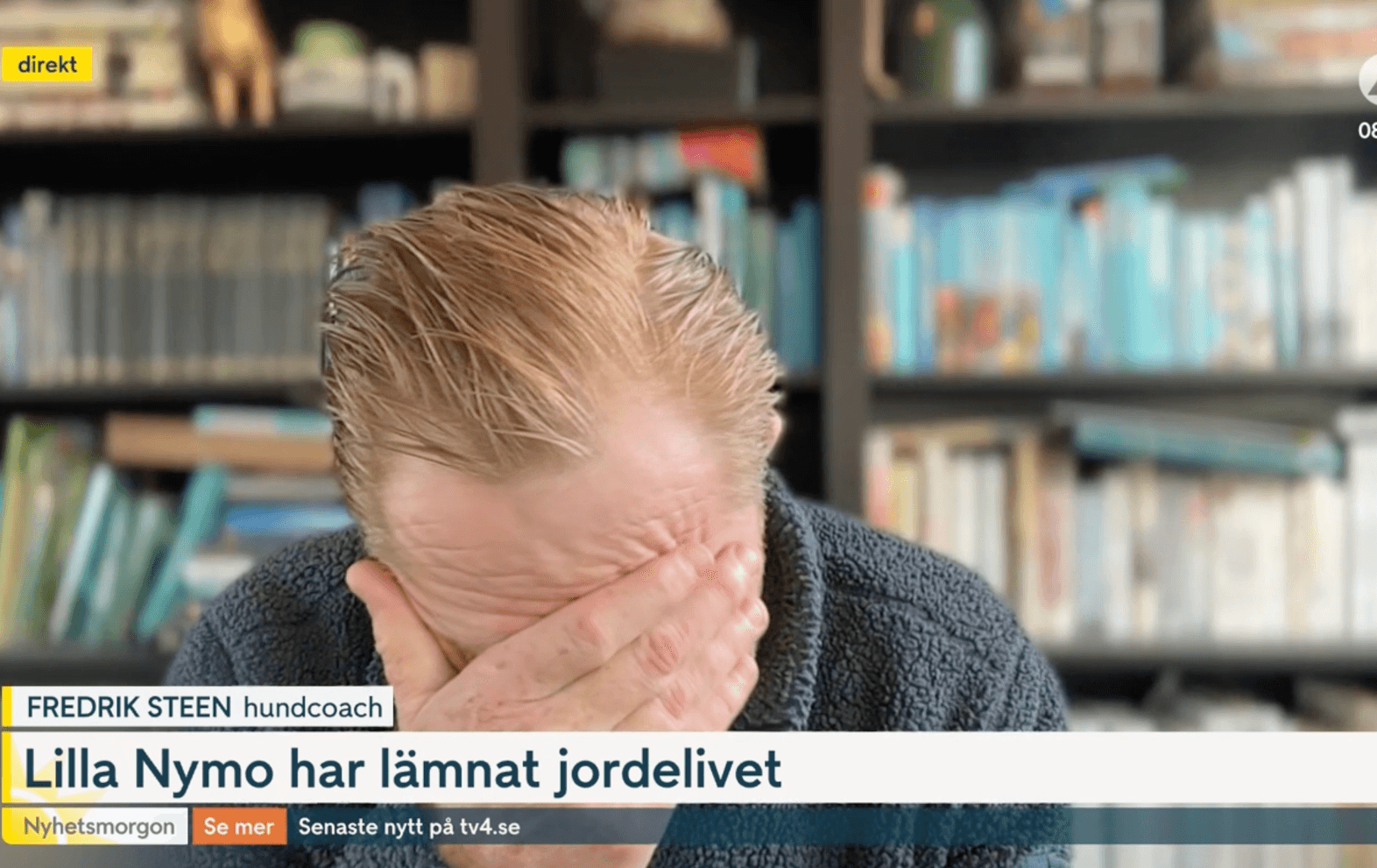 Hundcoachen Fredrik Steen är i sorg efter att hunden Lilla Nymo gick bort under fredagen.